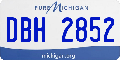 MI license plate DBH2852