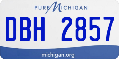 MI license plate DBH2857
