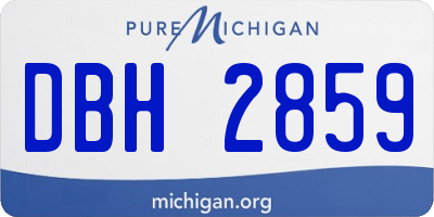 MI license plate DBH2859