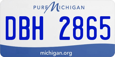 MI license plate DBH2865