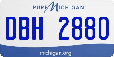 MI license plate DBH2880