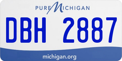 MI license plate DBH2887