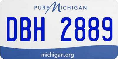 MI license plate DBH2889