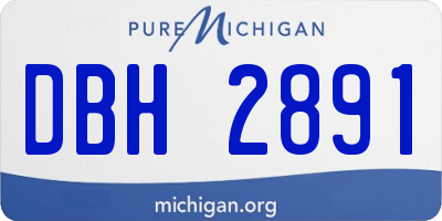 MI license plate DBH2891