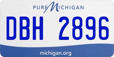 MI license plate DBH2896