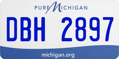 MI license plate DBH2897