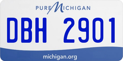 MI license plate DBH2901