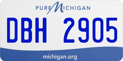 MI license plate DBH2905