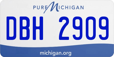 MI license plate DBH2909
