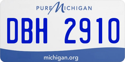 MI license plate DBH2910