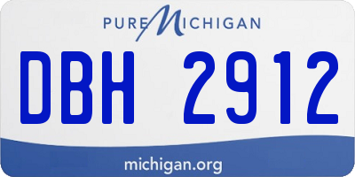 MI license plate DBH2912