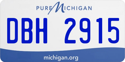 MI license plate DBH2915