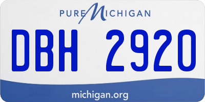 MI license plate DBH2920