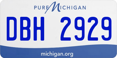 MI license plate DBH2929