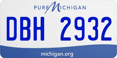 MI license plate DBH2932