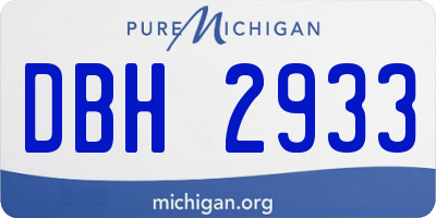 MI license plate DBH2933