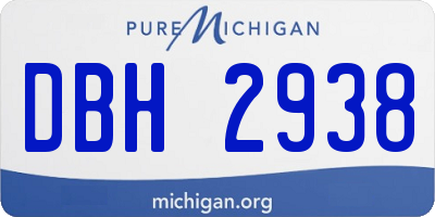 MI license plate DBH2938