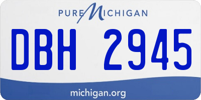 MI license plate DBH2945