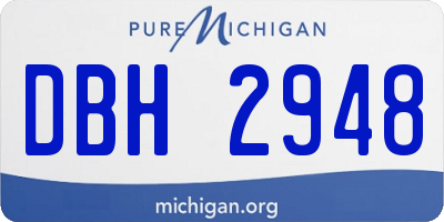 MI license plate DBH2948
