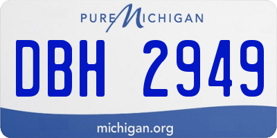 MI license plate DBH2949