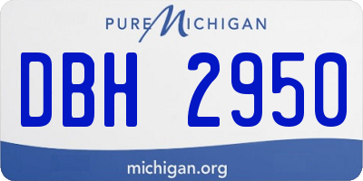 MI license plate DBH2950