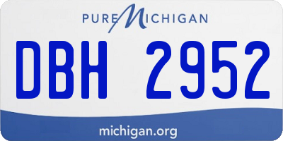 MI license plate DBH2952