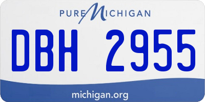 MI license plate DBH2955