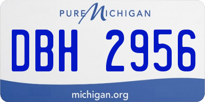 MI license plate DBH2956