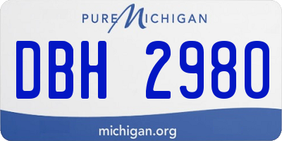 MI license plate DBH2980