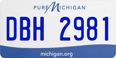MI license plate DBH2981
