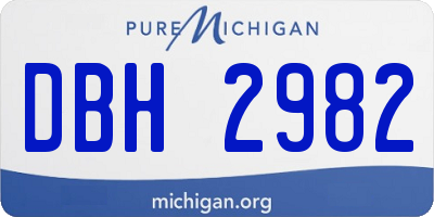 MI license plate DBH2982
