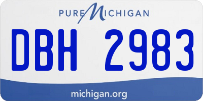MI license plate DBH2983