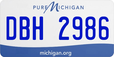 MI license plate DBH2986