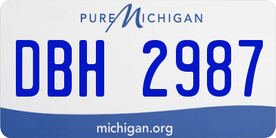 MI license plate DBH2987