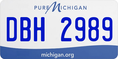 MI license plate DBH2989