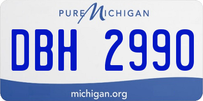 MI license plate DBH2990