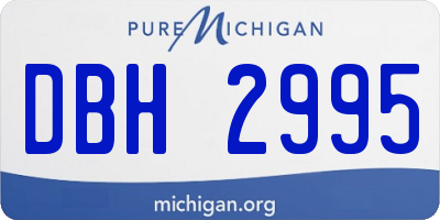MI license plate DBH2995