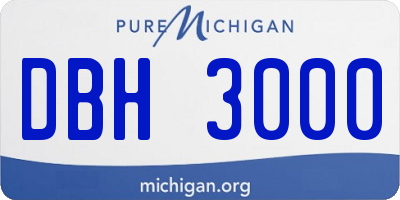 MI license plate DBH3000