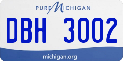 MI license plate DBH3002