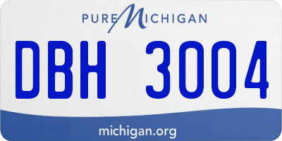 MI license plate DBH3004