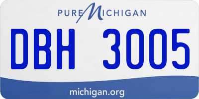 MI license plate DBH3005