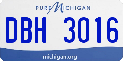 MI license plate DBH3016