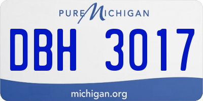 MI license plate DBH3017