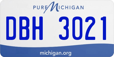 MI license plate DBH3021