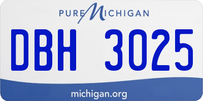 MI license plate DBH3025