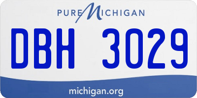 MI license plate DBH3029