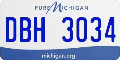 MI license plate DBH3034
