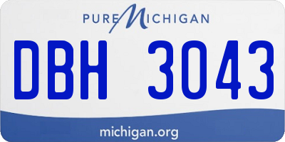 MI license plate DBH3043