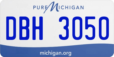 MI license plate DBH3050