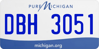 MI license plate DBH3051